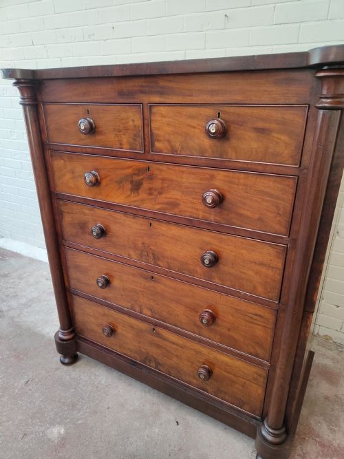 ANTIQUE VICTORIAN MAHOGANY SCOTCH CHEST OF DRAWERS - ADDITIONAL PHOTO 1