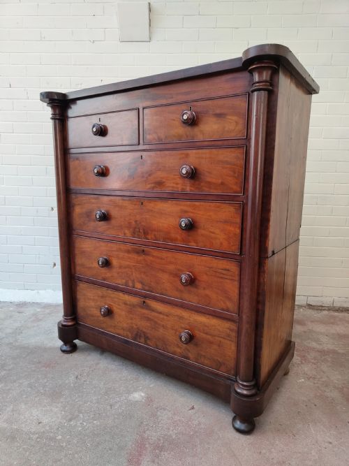 ANTIQUE VICTORIAN MAHOGANY SCOTCH CHEST OF DRAWERS - ADDITIONAL PHOTO 3
