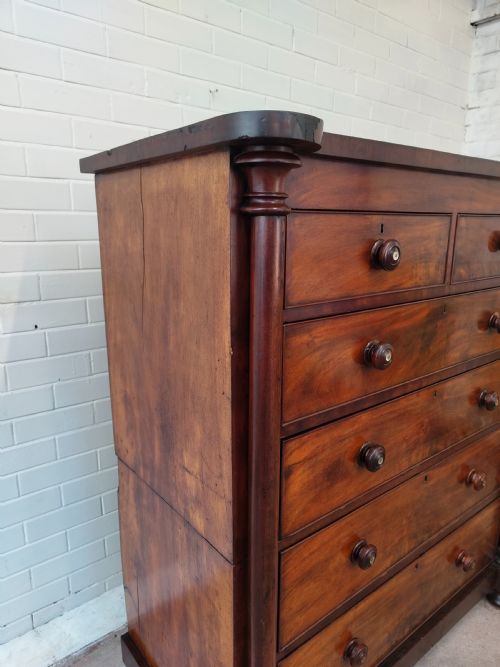 ANTIQUE VICTORIAN MAHOGANY SCOTCH CHEST OF DRAWERS - ADDITIONAL PHOTO 5