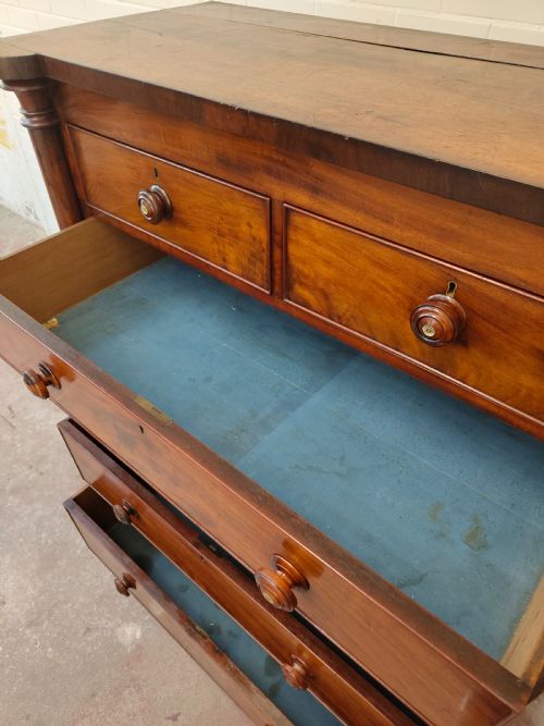 ANTIQUE VICTORIAN MAHOGANY SCOTCH CHEST OF DRAWERS - ADDITIONAL PHOTO 6