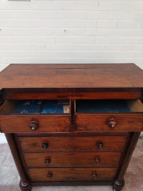 ANTIQUE VICTORIAN MAHOGANY SCOTCH CHEST OF DRAWERS - ADDITIONAL PHOTO 8