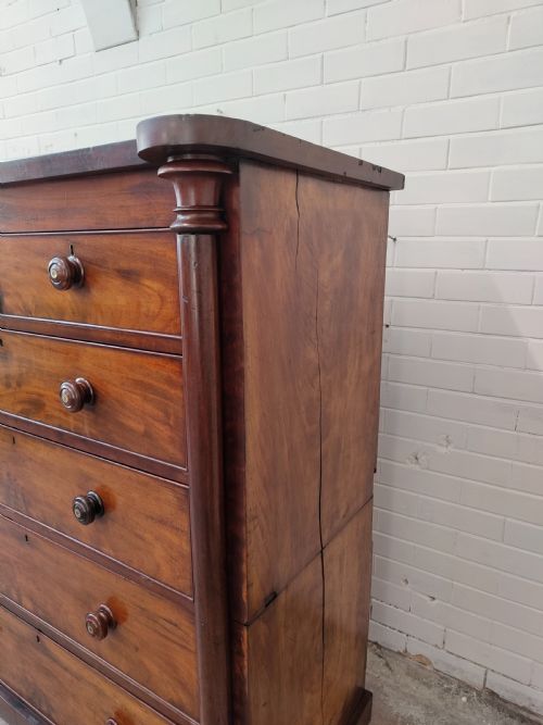 ANTIQUE VICTORIAN MAHOGANY SCOTCH CHEST OF DRAWERS - ADDITIONAL PHOTO 11