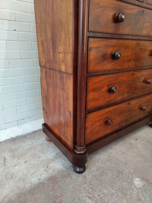 ANTIQUE VICTORIAN MAHOGANY SCOTCH CHEST OF DRAWERS - ADDITIONAL PHOTO 12