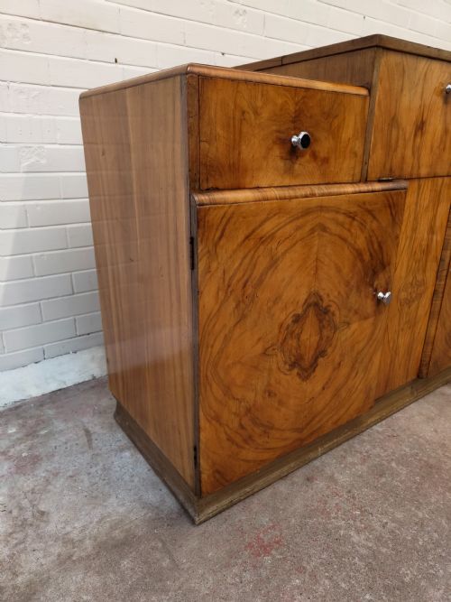 ANTIQUE ART DECO BURR WALNUT SKYSCRAPER STEPPED DRINKS COCKTAIL CABINET - ADDITIONAL PHOTO 10
