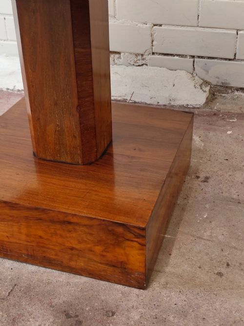 ANTIQUE ART DECO BURR WALNUT SMOKED GLASS COFFEE SIDE LAMP TABLE - ADDITIONAL PHOTO 6
