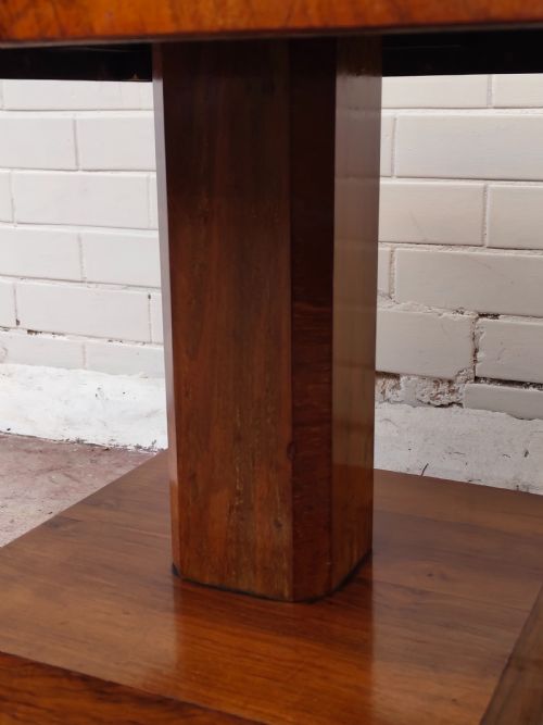 ANTIQUE ART DECO BURR WALNUT SMOKED GLASS COFFEE SIDE LAMP TABLE - ADDITIONAL PHOTO 12