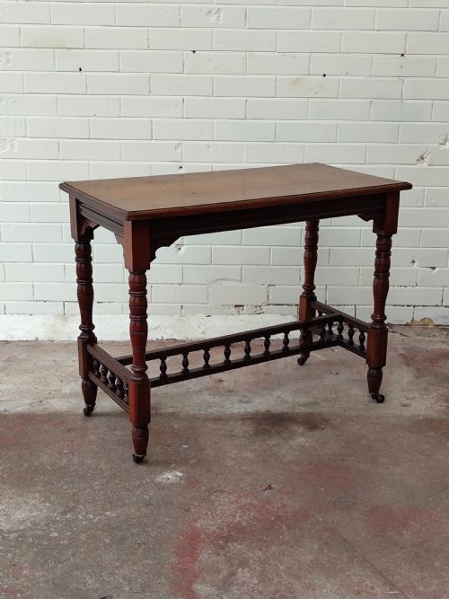 ANTIQUE AESTHETIC MOVEMENT SOLID WALNUT SIDE CENTRE TABLE - ADDITIONAL PHOTO 6