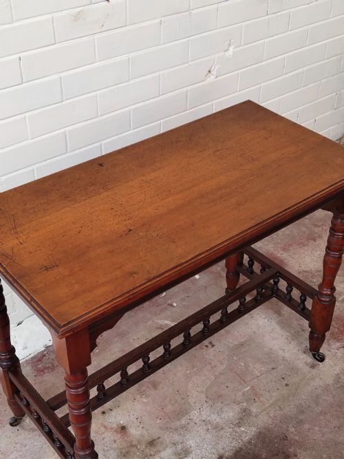 ANTIQUE AESTHETIC MOVEMENT SOLID WALNUT SIDE CENTRE TABLE - ADDITIONAL PHOTO 10