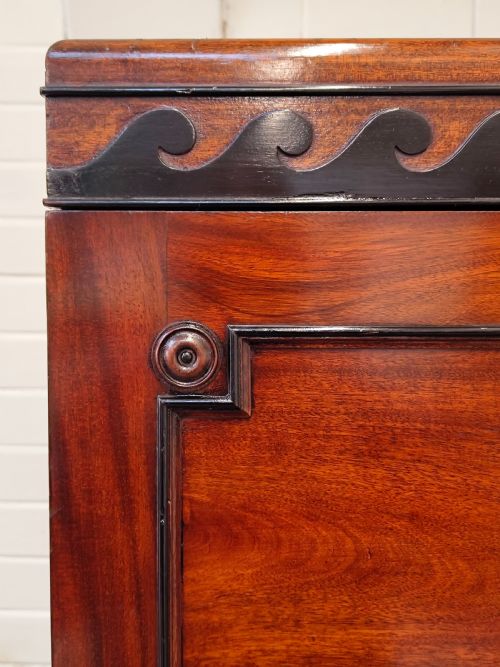 ANTIQUE ART DECO SOLID MAHOGANY DOUBLE DWARF WARDROBE ARMOIRE COMPACTUM - ADDITIONAL PHOTO 14