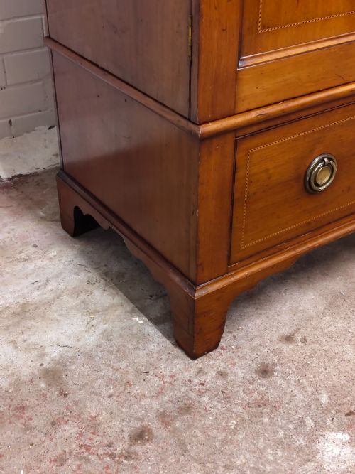 ANTIQUE EDWARDIAN SOLID MAHOGANY DOUBLE WARDROBE ARMOIRE COMPACTUM - ADDITIONAL PHOTO 1