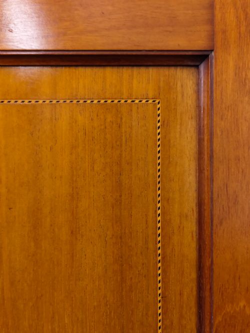 ANTIQUE EDWARDIAN SOLID MAHOGANY DOUBLE WARDROBE ARMOIRE COMPACTUM - ADDITIONAL PHOTO 7
