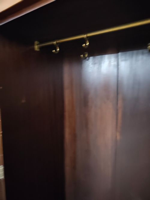 ANTIQUE EDWARDIAN SOLID MAHOGANY DOUBLE WARDROBE ARMOIRE COMPACTUM - ADDITIONAL PHOTO 10