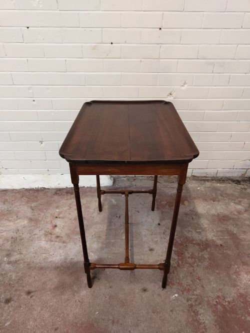 ANTIQUE EDWARDIAN TRAY TOP SOLID MAHOGANY SPIDER LEG TABLE - ADDITIONAL PHOTO 15