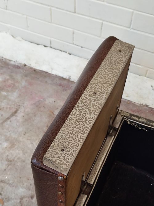 ANTIQUE ART DECO EXTENDABLE CHROMED LEATHER BOX FIRE SEAT FENDER - ADDITIONAL PHOTO 15