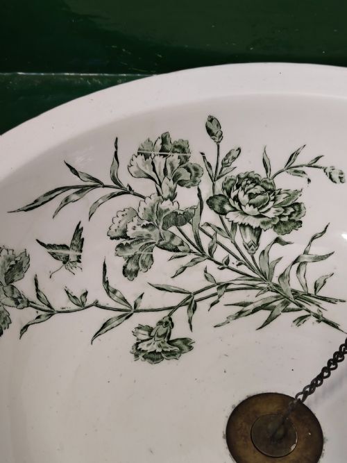 ANTIQUE BELLE EPOQUE ERA FRENCH HAND PAINTED TOLEWARE VANITY STAND - ADDITIONAL PHOTO 1