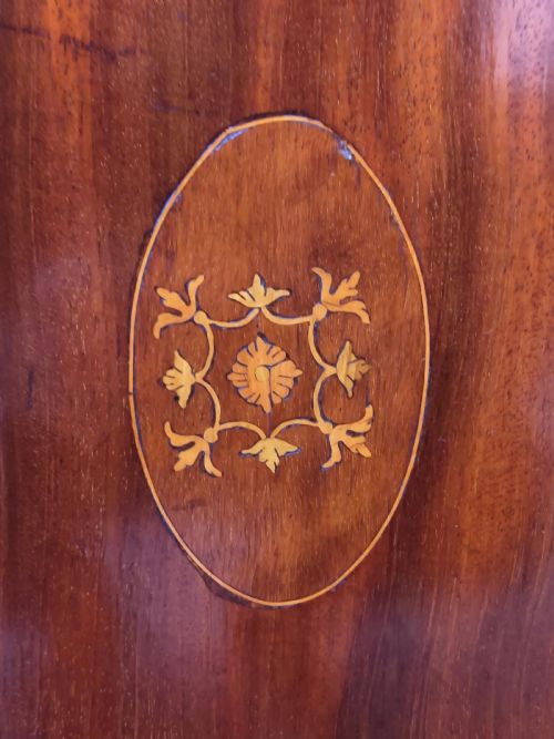 ANTIQUE EDWARDIAN SOLID MAHOGANY ASTRAGAL GLAZED INLAID DISPLAY CABINET - ADDITIONAL PHOTO 4