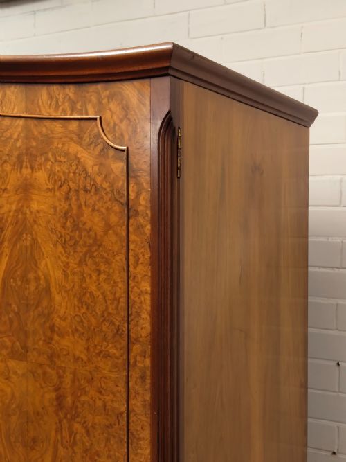 ANTIQUE BURR WALNUT SINGLE WARDROBE ARMOIRE COMPACTUM - ADDITIONAL PHOTO 15