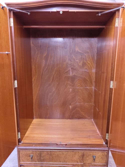 ANTIQUE BURR WALNUT SINGLE WARDROBE ARMOIRE COMPACTUM - ADDITIONAL PHOTO 16