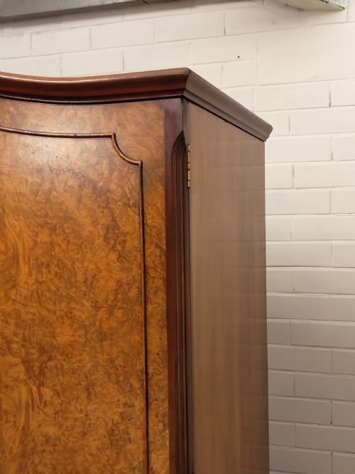 ANTIQUE BURR WALNUT DOUBLE WARDROBE ARMOIRE COMPACTUM - ADDITIONAL PHOTO 4
