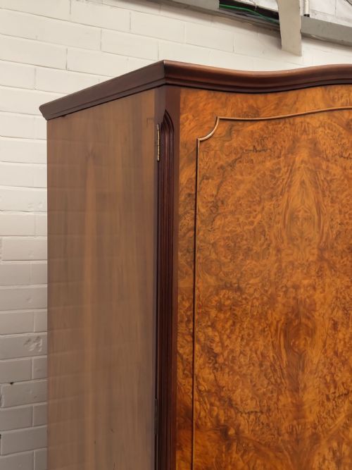 ANTIQUE BURR WALNUT DOUBLE WARDROBE ARMOIRE COMPACTUM - ADDITIONAL PHOTO 10