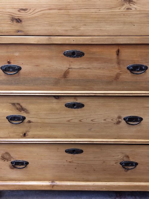 ANTIQUE VICTORIAN SOLID PINE FRENCH SECRETAIRE CHEST OF DRAWERS - ADDITIONAL PHOTO 21