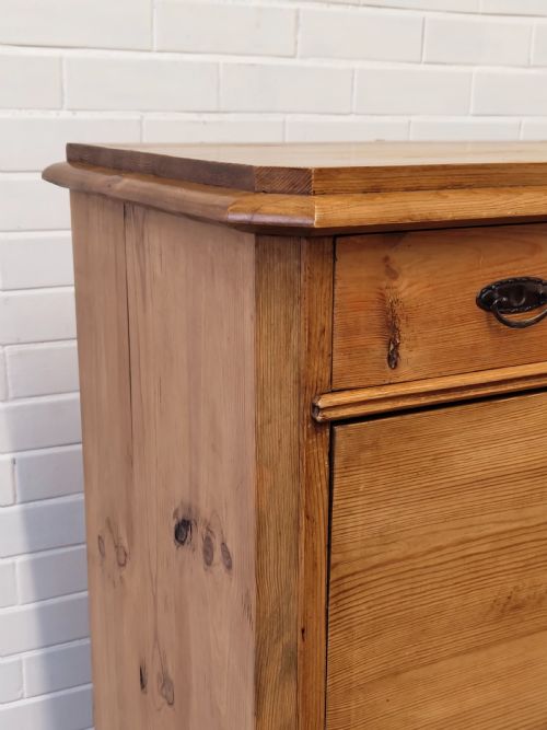 ANTIQUE VICTORIAN SOLID PINE FRENCH SECRETAIRE CHEST OF DRAWERS - ADDITIONAL PHOTO 22