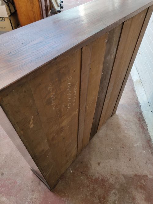 ANTIQUE EDWARDIAN SOLID OAK ADJUSTABLE OPEN BOOKCASE - ADDITIONAL PHOTO 3
