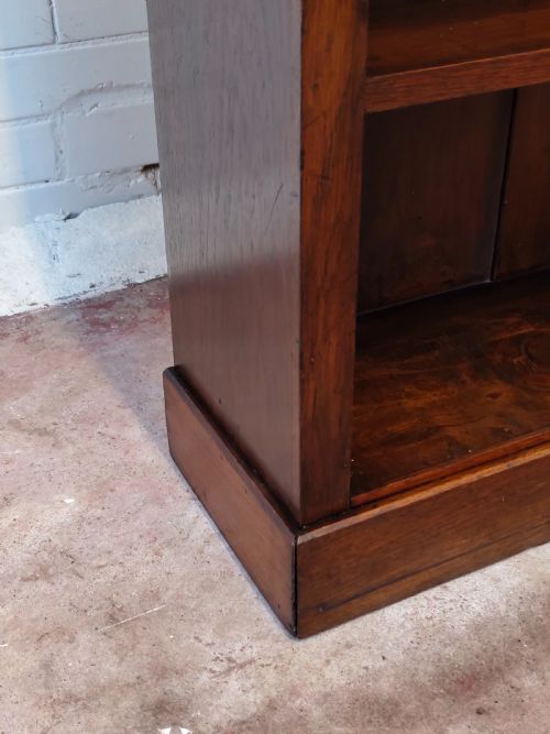 ANTIQUE EDWARDIAN SOLID OAK ADJUSTABLE OPEN BOOKCASE - ADDITIONAL PHOTO 15
