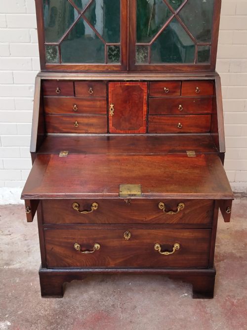 ANTIQUE GEORGE III COUNTRY HOUSE MAHOGANY BUREAU BOOKCASE - ADDITIONAL PHOTO 1