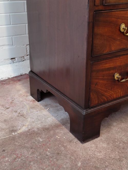 ANTIQUE GEORGE III COUNTRY HOUSE MAHOGANY BUREAU BOOKCASE - ADDITIONAL PHOTO 10