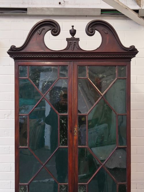 ANTIQUE GEORGE III COUNTRY HOUSE MAHOGANY BUREAU BOOKCASE - ADDITIONAL PHOTO 14
