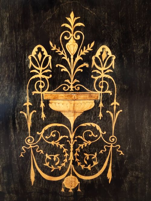 ANTIQUE EARLY VICTORIAN ENGLISH EBONISED INLAID AND ORMOLU CREDENZA SIDEBOARD CABINET - ADDITIONAL PHOTO 1