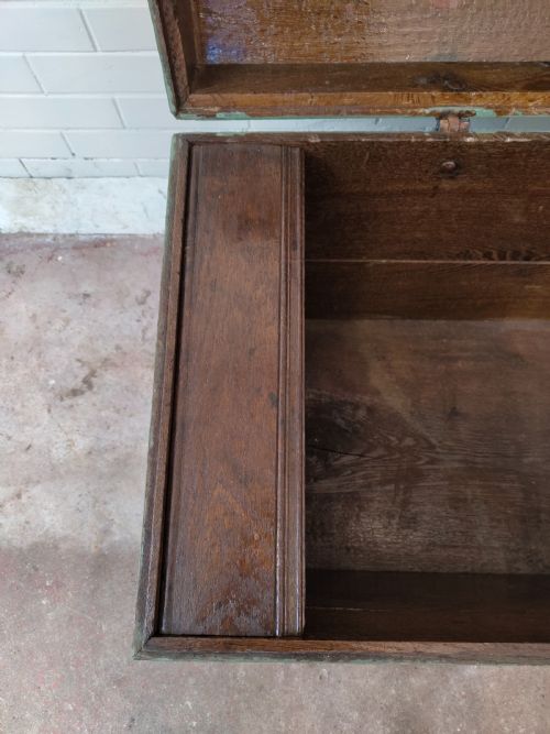 ANTIQUE SWEDISH PAINTED DOME TOP SHIPS TRAVEL TRUNK COFFER CHEST - ADDITIONAL PHOTO 13