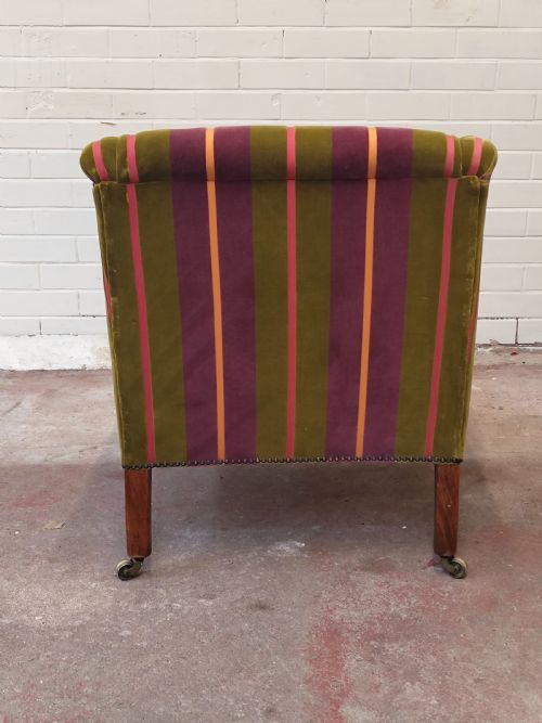 ANTIQUE VICTORIAN WALNUT LIBRARY FIRESIDE EASY LOW ARMCHAIR - ADDITIONAL PHOTO 13