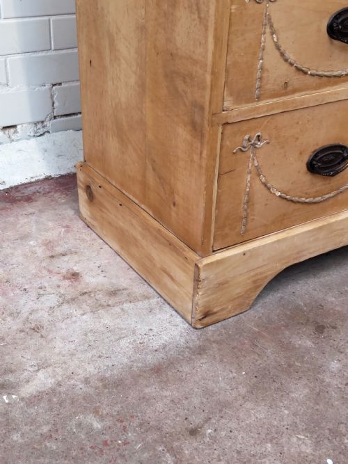 DIMINUTIVE ANTIQUE REGENCY SOLID PINE COUNTRY HOUSE CHEST OF DRAWERS - ADDITIONAL PHOTO 11