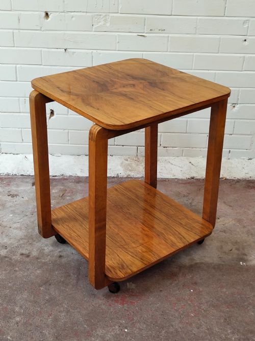 PAIR OF BURR WALNUT PURE ART DECO LAMP BEDSIDE TABLES - ADDITIONAL PHOTO 2