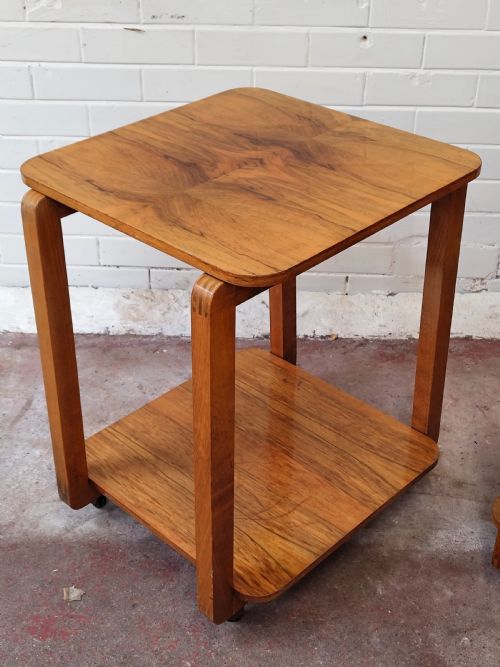 PAIR OF BURR WALNUT PURE ART DECO LAMP BEDSIDE TABLES - ADDITIONAL PHOTO 8