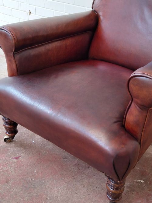 ANTIQUE VICTORIAN TAN LEATHER CHESTERFIELD GENTLEMAN'S LIBRARY FIRESIDE EASY ARMCHAIR - ADDITIONAL PHOTO 5