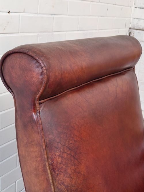 ANTIQUE VICTORIAN TAN LEATHER CHESTERFIELD GENTLEMAN'S LIBRARY FIRESIDE EASY ARMCHAIR - ADDITIONAL PHOTO 9
