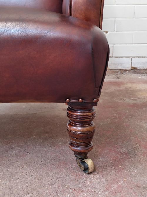 ANTIQUE VICTORIAN TAN LEATHER CHESTERFIELD GENTLEMAN'S LIBRARY FIRESIDE EASY ARMCHAIR - ADDITIONAL PHOTO 13