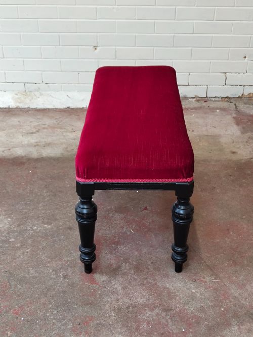 ANTIQUE VICTORIAN AESTHETIC MOVEMENT FRENCH EBONISED WINDOW SEAT BENCH - ADDITIONAL PHOTO 8