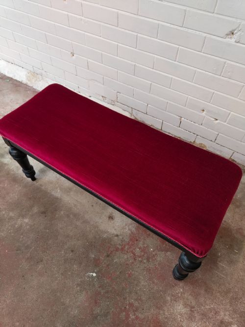 ANTIQUE VICTORIAN AESTHETIC MOVEMENT FRENCH EBONISED WINDOW SEAT BENCH - ADDITIONAL PHOTO 10