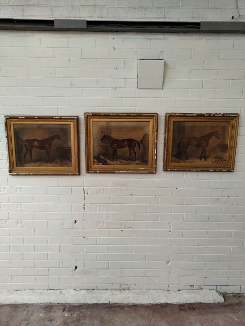 ANTIQUE SET OF THREE EARLY EDWARDIAN RACE HORSE EQUESTRIAN LITHOGRAPHS AFTER HARRY HALL - ADDITIONAL PHOTO 11