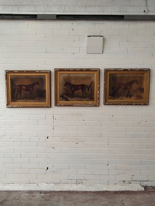 ANTIQUE SET OF THREE EARLY EDWARDIAN RACE HORSE EQUESTRIAN LITHOGRAPHS AFTER HARRY HALL - ADDITIONAL PHOTO 12