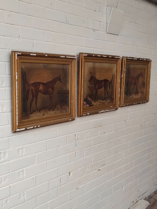 ANTIQUE SET OF THREE EARLY EDWARDIAN RACE HORSE EQUESTRIAN LITHOGRAPHS AFTER HARRY HALL - ADDITIONAL PHOTO 13