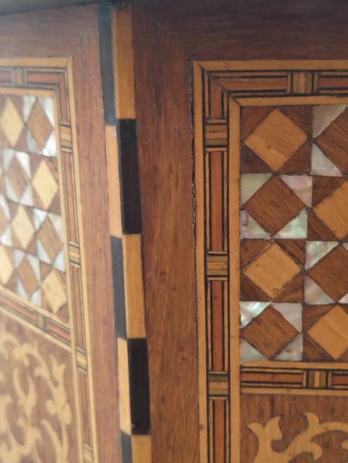 ANTIQUE VICTORIAN LIBERTY CO HEXAGONAL INLAID MOORISH SYRIAN SIDE TABLE - ADDITIONAL PHOTO 8