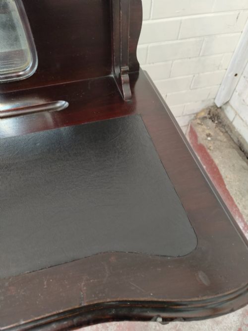 ANTIQUE VICTORIAN MAHOGANY LADIES MIRRORED WRITING DESK - ADDITIONAL PHOTO 11