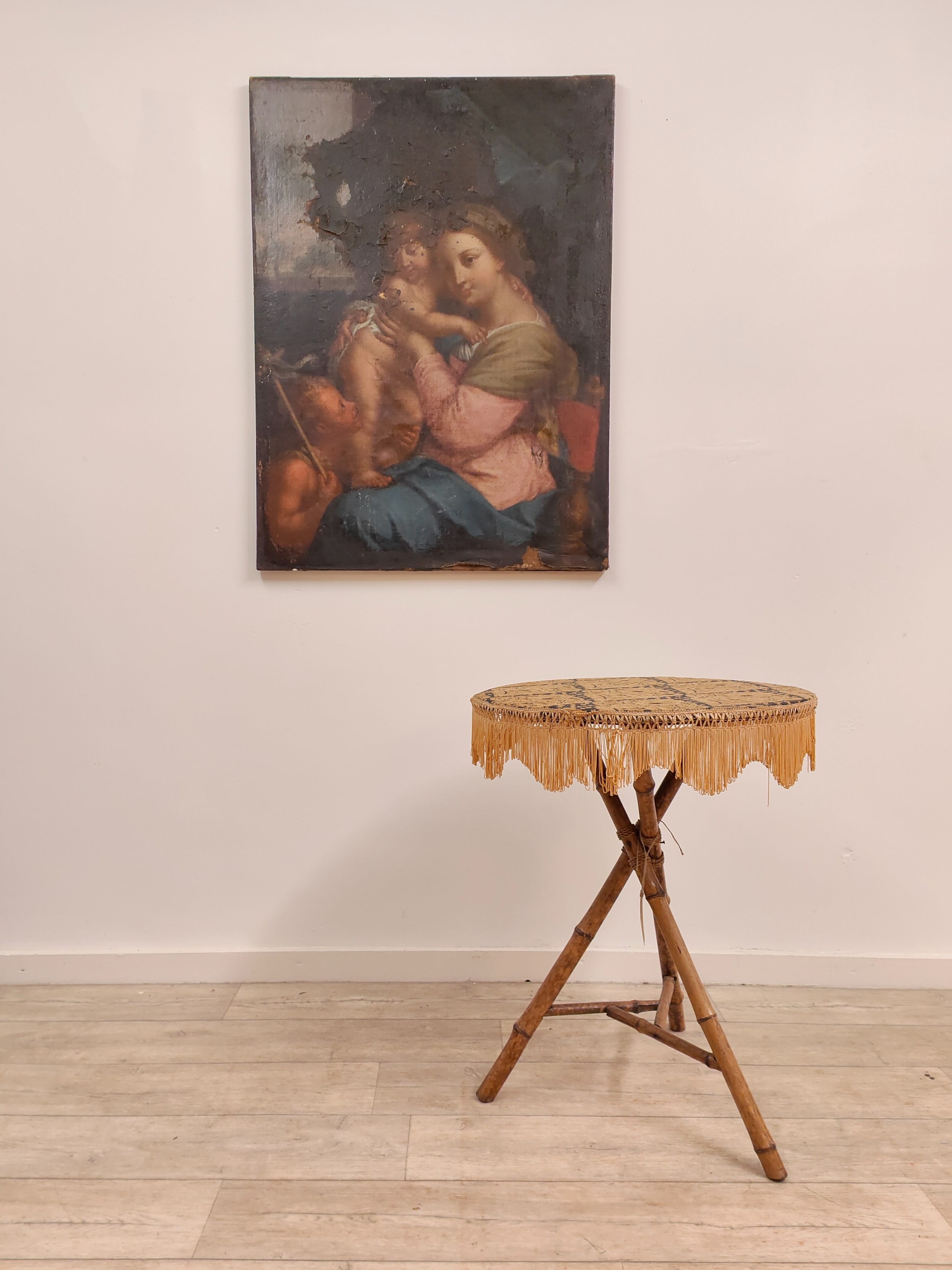 Antique 17th Century Italian Old Master Madonna With Child Oil On ...
