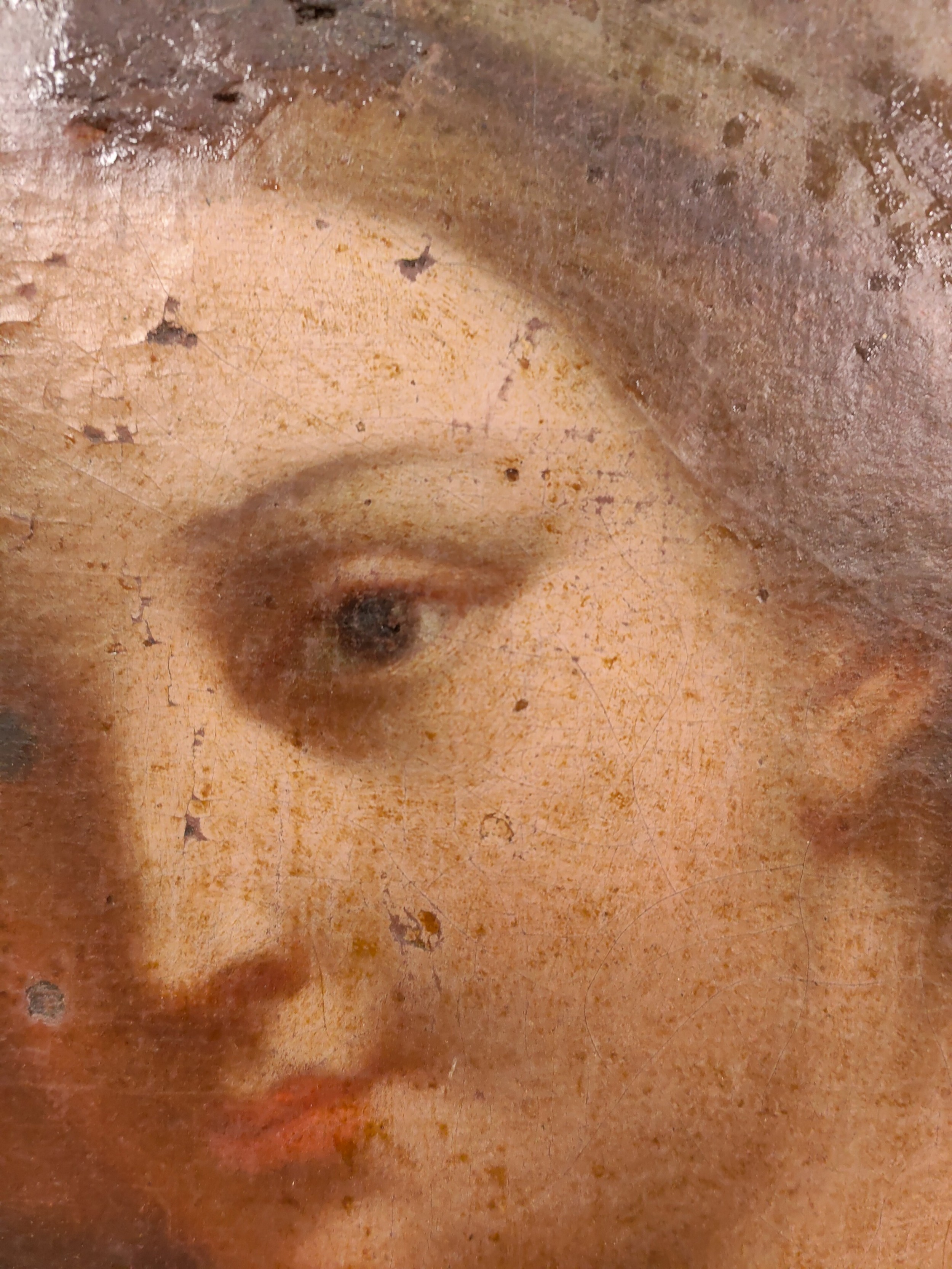 Antique 17th Century Italian Old Master Madonna With Child Oil On ...