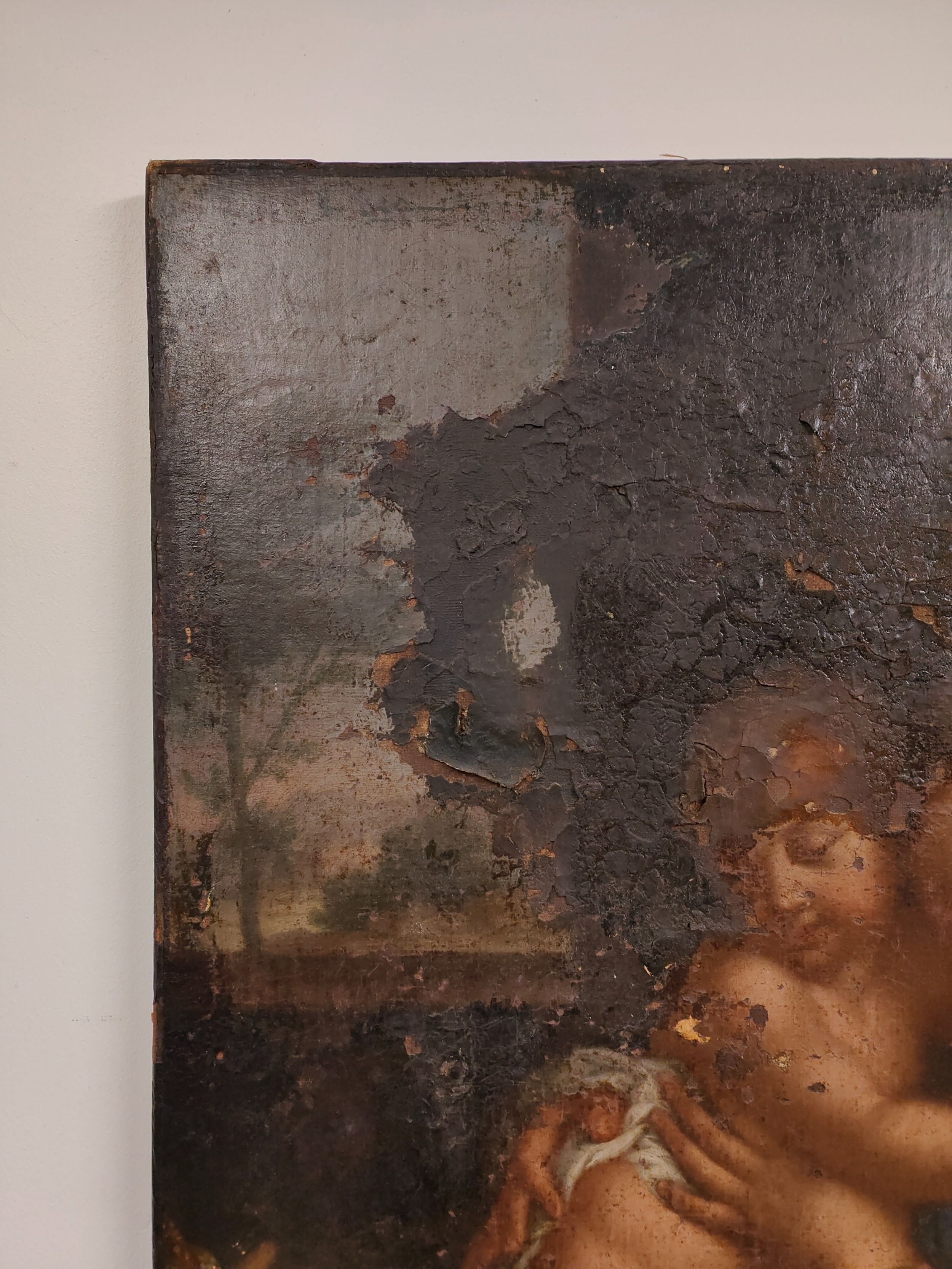Antique 17th Century Italian Old Master Madonna With Child Oil On ...